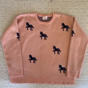 Cute Hanna Andersson Pink Unicorn Crew Sweater Size 160